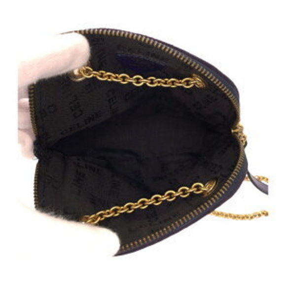 CELINE Circle Logo Studs Purple Crossbody Mini Shoulder Bag Pochette - Picture 8 of 9